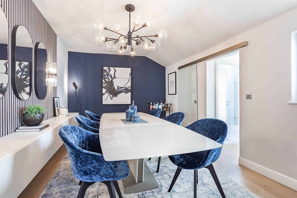 Blue Dining Room Interior Decorating