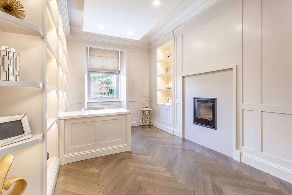 Wood Paneled Office Interior Decorating