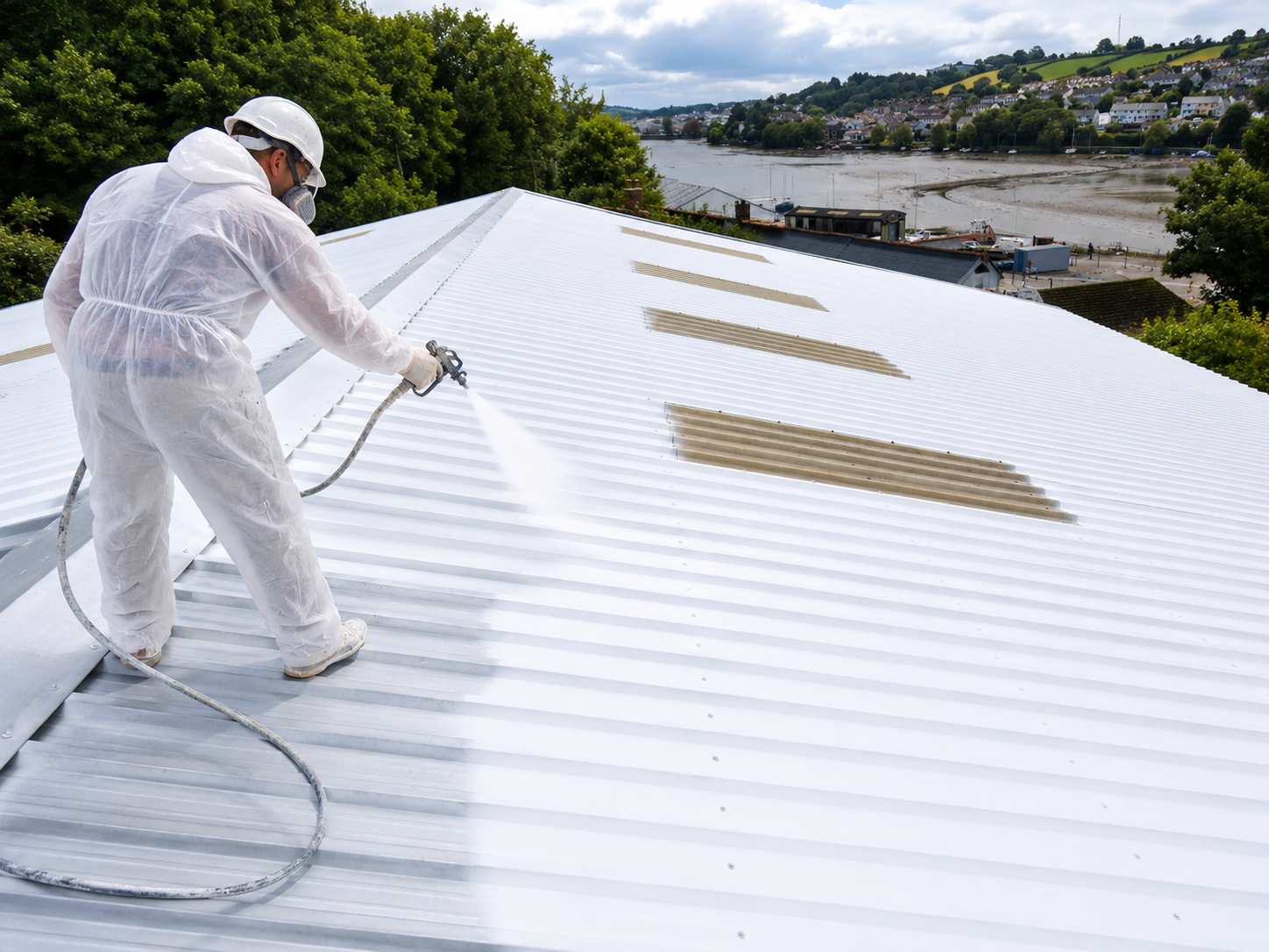 Applying New Roof Paint Coating