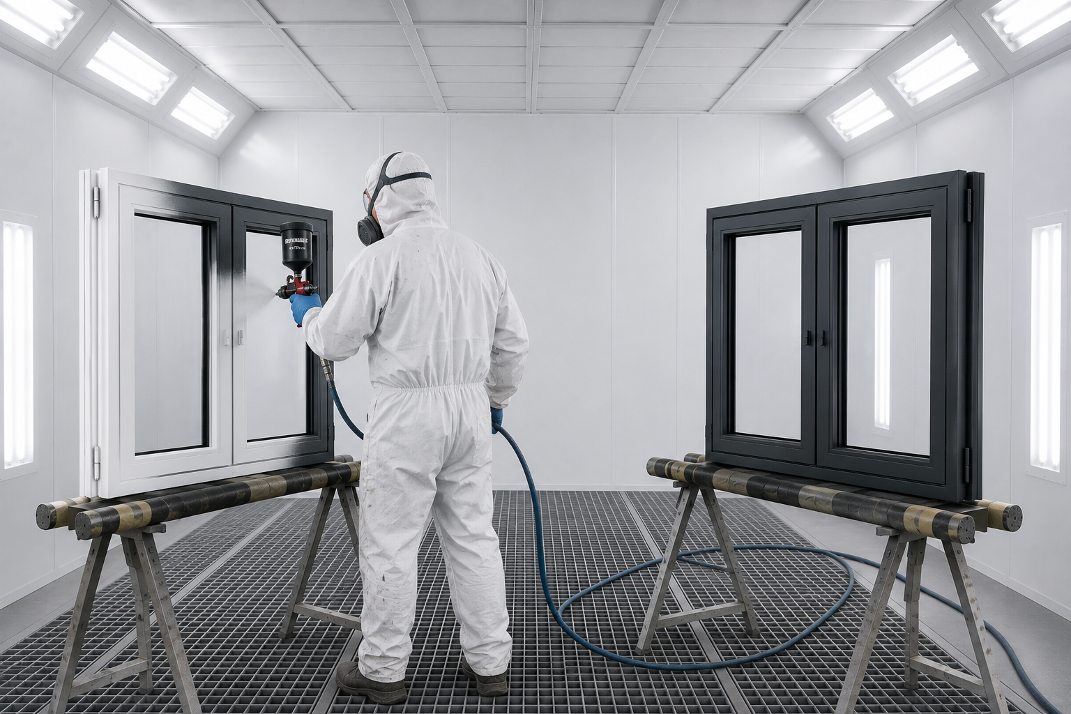 Spraying UPVC Windows