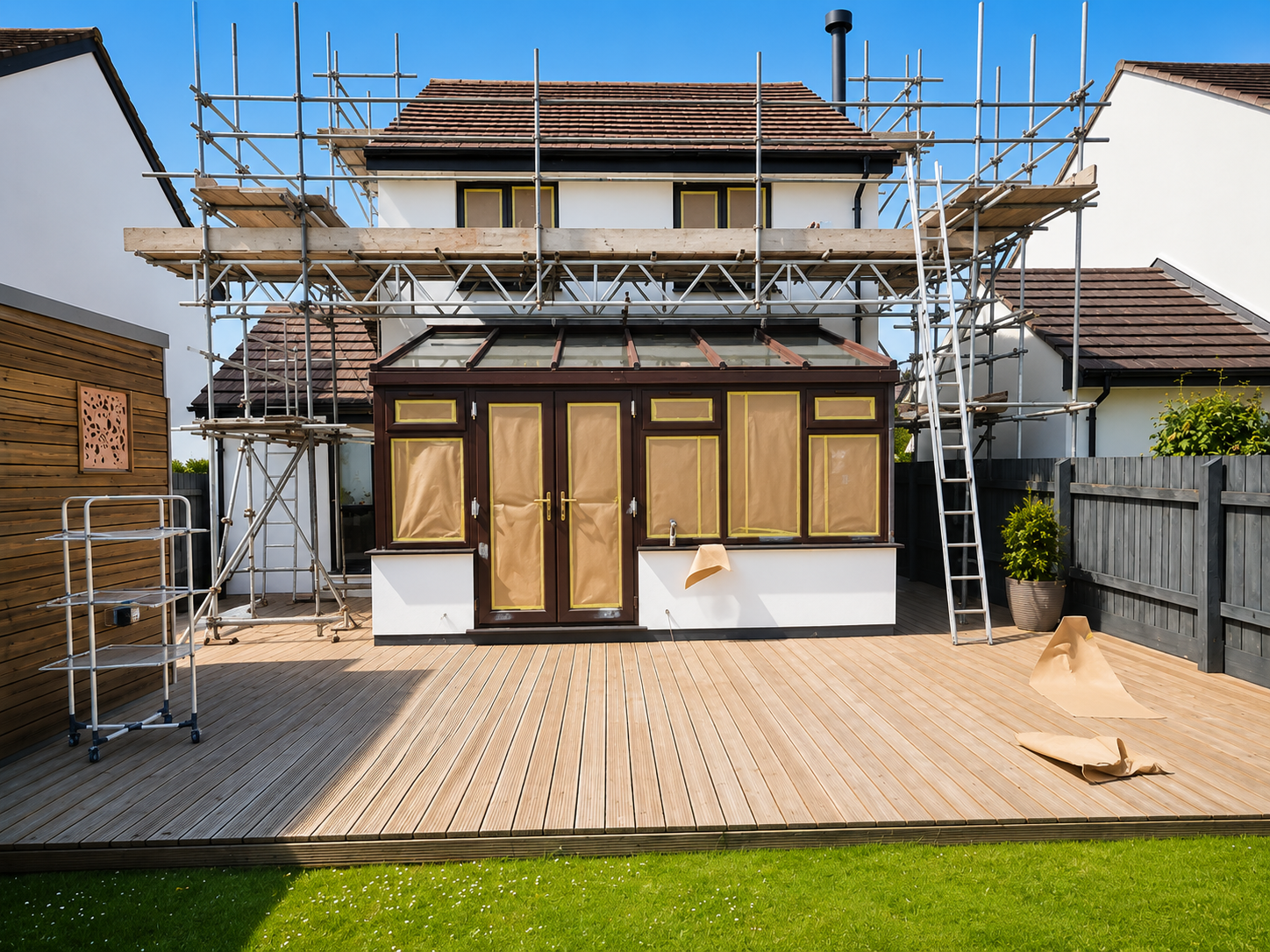 During UPVC Spraying Cornwall